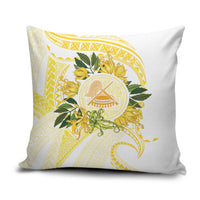 Samoa Moso'oi Flowers Tatau Pillow Cover Festive Golden White LT7 Gold - Polynesian Pride