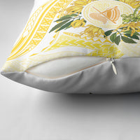 Samoa Moso'oi Flowers Tatau Pillow Cover Festive Golden White LT7 - Polynesian Pride