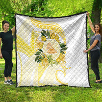 Samoa Moso'oi Flowers Tatau Quilt Festive Golden White LT7 - Polynesian Pride