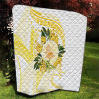 Samoa Moso'oi Flowers Tatau Quilt Festive Golden White LT7 - Polynesian Pride