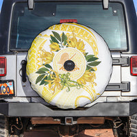 Samoa Moso'oi Flowers Tatau Spare Tire Cover Festive Golden White LT7 Gold - Polynesian Pride