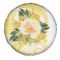Samoa Moso'oi Flowers Tatau Spare Tire Cover Festive Golden White LT7 - Polynesian Pride