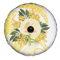 Samoa Moso'oi Flowers Tatau Spare Tire Cover Festive Golden White LT7 - Polynesian Pride