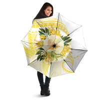 Samoa Moso'oi Flowers Tatau Umbrella Festive Golden White LT7 - Polynesian Pride