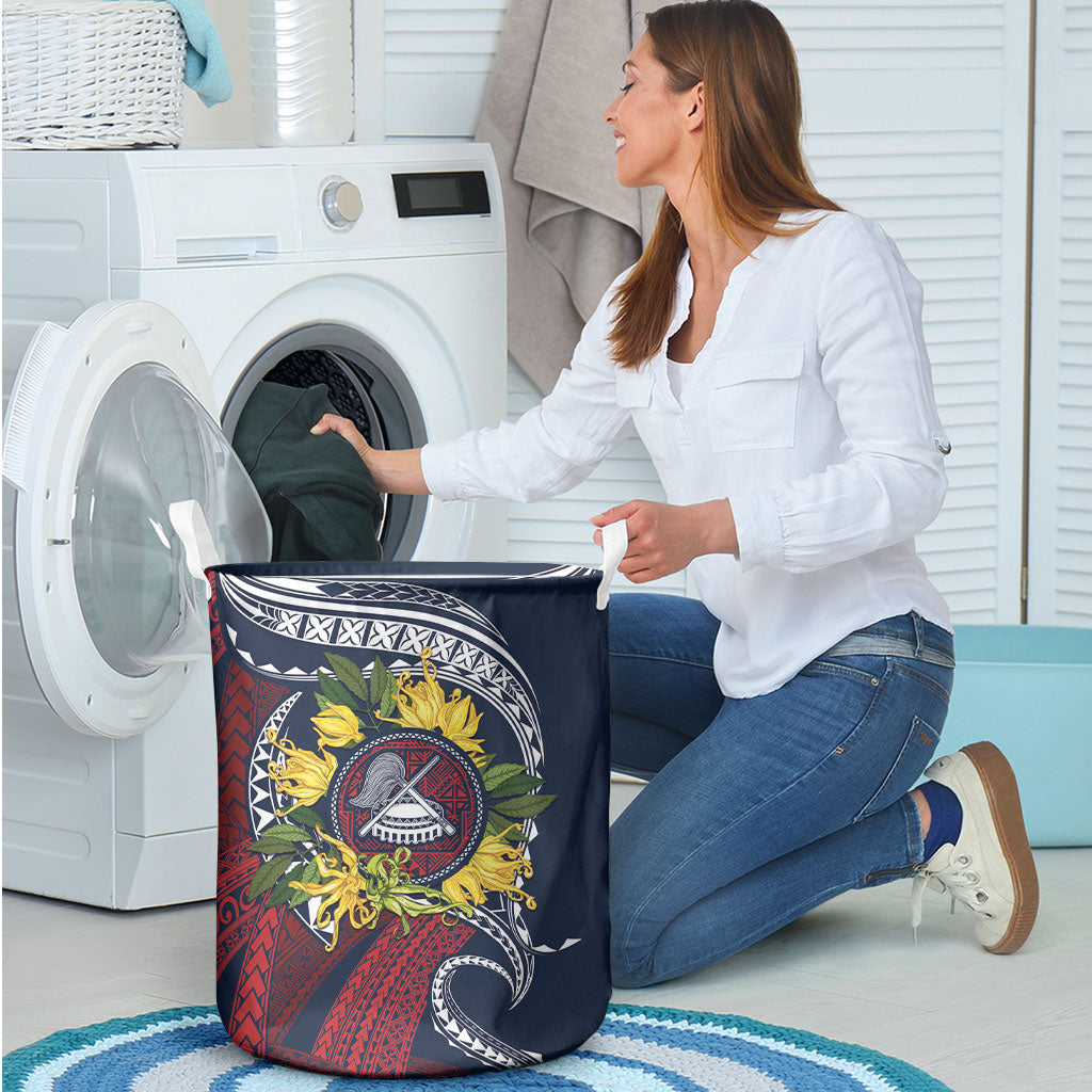 Samoa Moso'oi Flowers Tatau Laundry Basket Festive National Color LT7 - Polynesian Pride