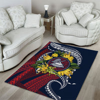Samoa Moso'oi Flowers Tatau Area Rug Festive National Color LT7 - Polynesian Pride