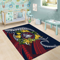 Samoa Moso'oi Flowers Tatau Area Rug Festive National Color LT7 - Polynesian Pride