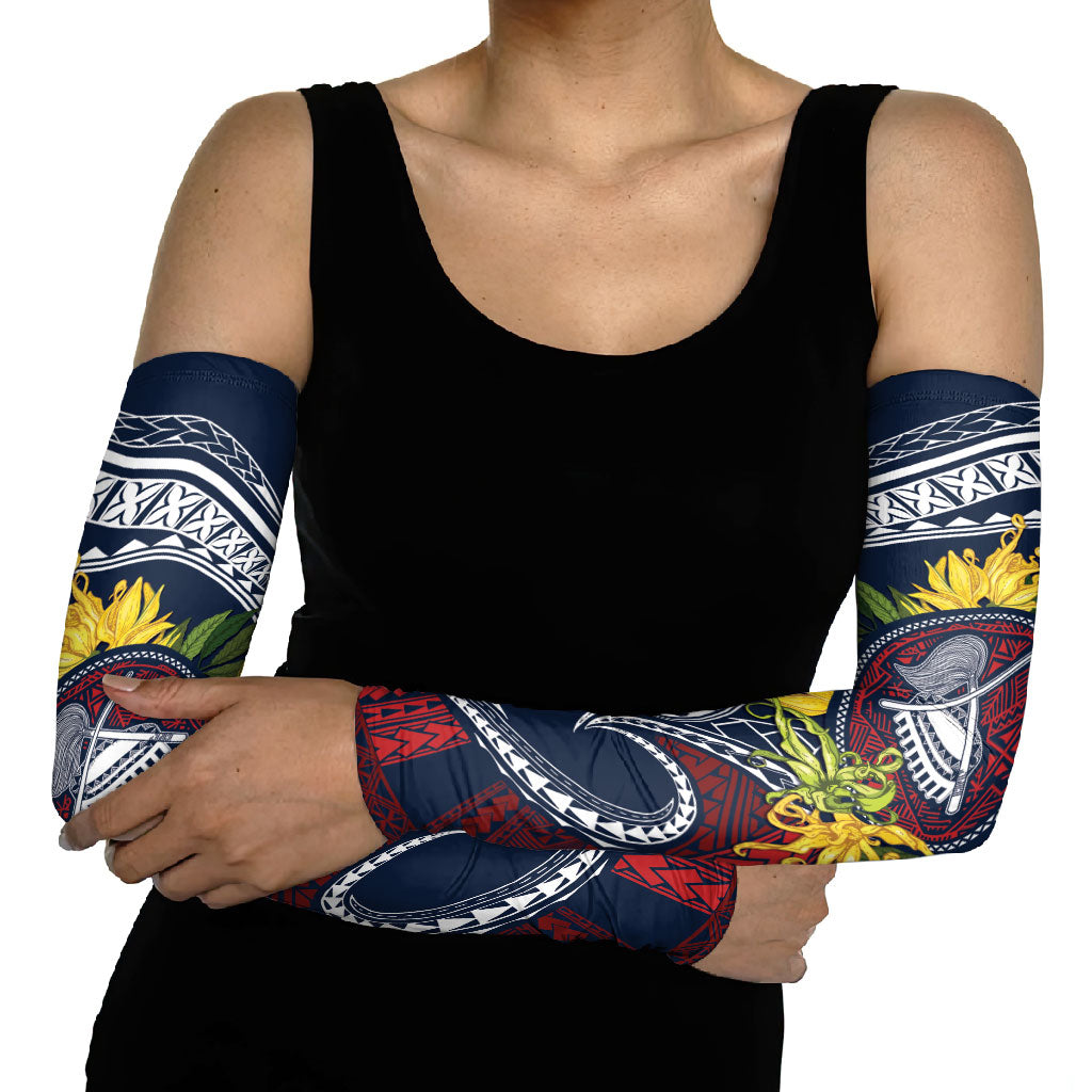Samoa Moso'oi Flowers Tatau Arm Sleeves Festive National Color LT7 - Polynesian Pride