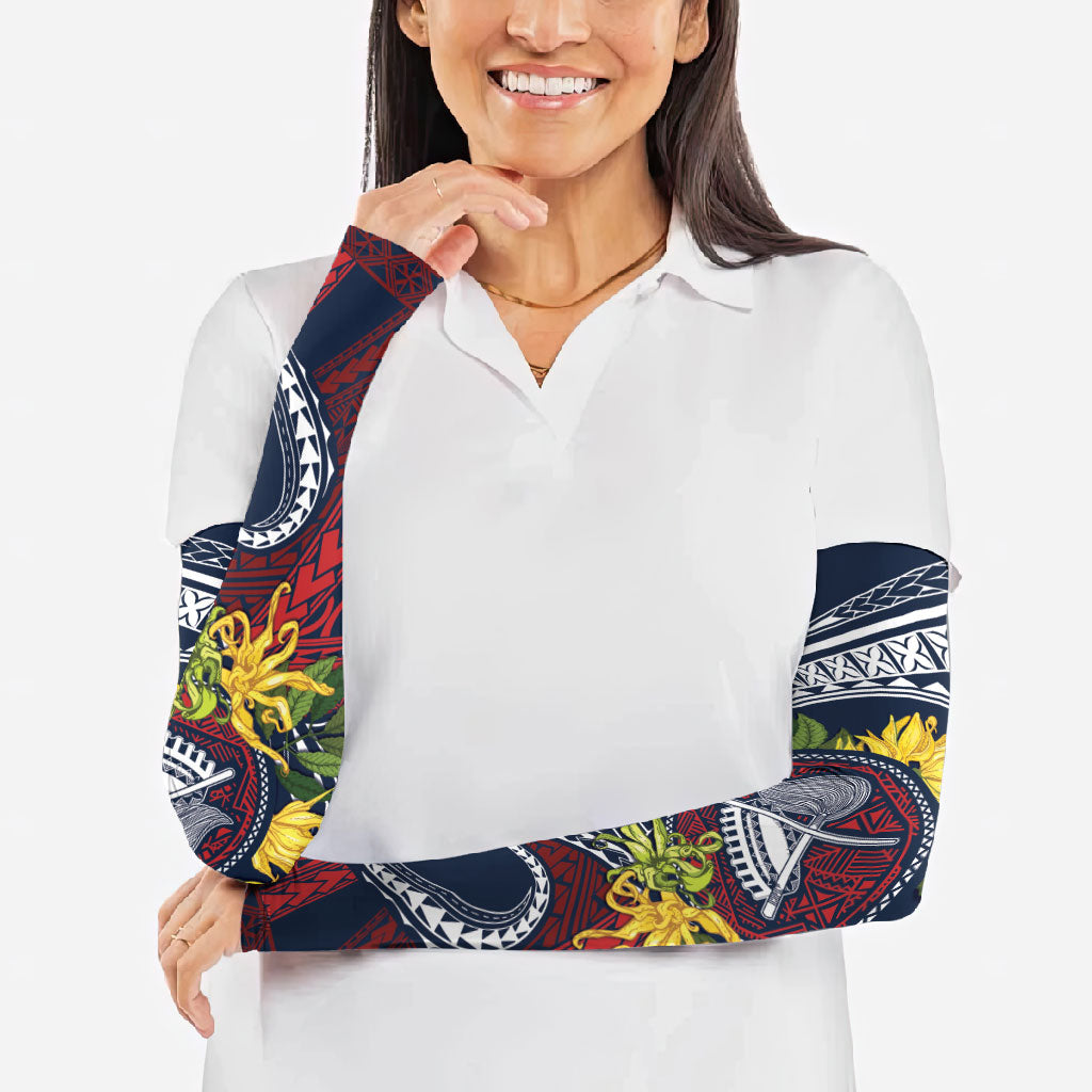 Samoa Moso'oi Flowers Tatau Arm Sleeves Festive National Color LT7 - Polynesian Pride