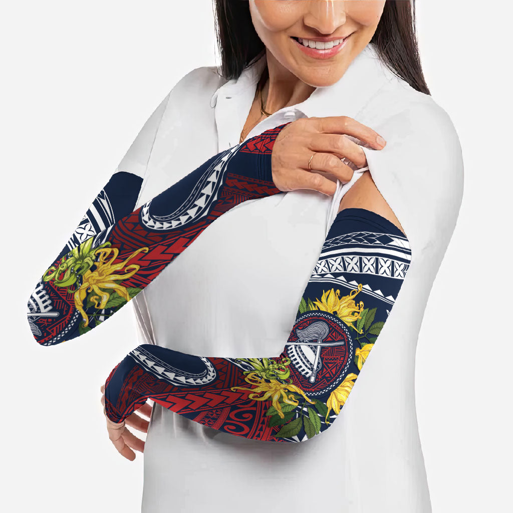 Samoa Moso'oi Flowers Tatau Arm Sleeves Festive National Color LT7 - Polynesian Pride