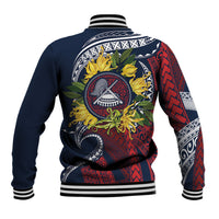 Samoa Moso'oi Flowers Tatau Baseball Jacket Festive National Color LT7 - Polynesian Pride