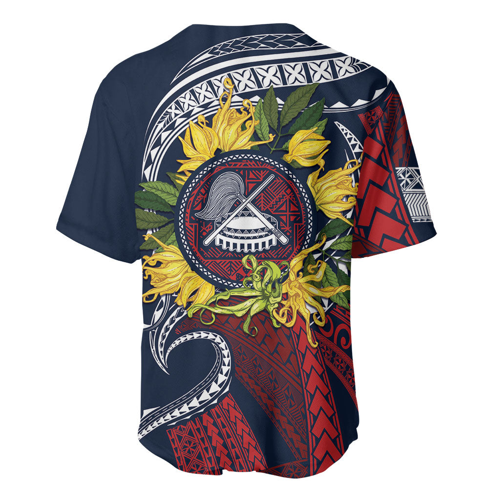 Samoa Moso'oi Flowers Tatau Baseball Jersey Festive National Color LT7 - Polynesian Pride