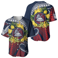 Samoa Moso'oi Flowers Tatau Baseball Jersey Festive National Color LT7 - Polynesian Pride