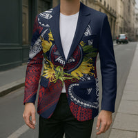 Samoa Moso'oi Flowers Tatau Blazer Festive National Color LT7 - Polynesian Pride