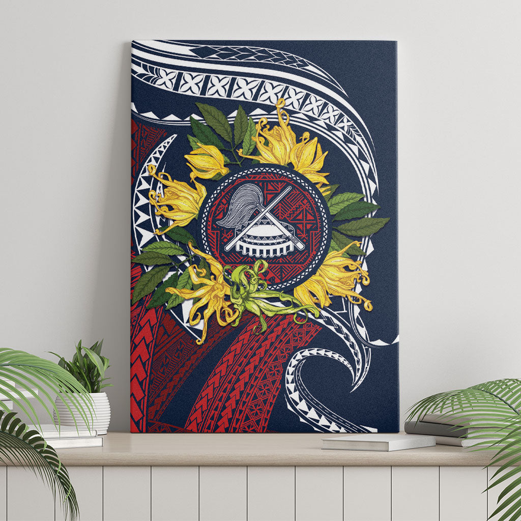 Samoa Moso'oi Flowers Tatau Canvas Wall Art Festive National Color LT7 - Polynesian Pride