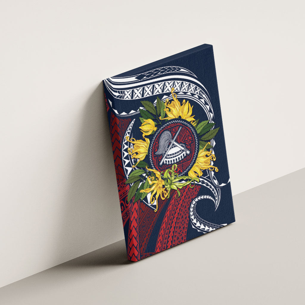 Samoa Moso'oi Flowers Tatau Canvas Wall Art Festive National Color LT7 - Polynesian Pride