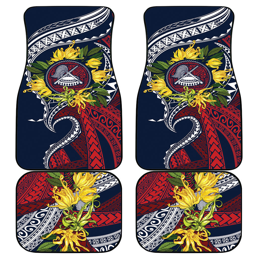Samoa Moso'oi Flowers Tatau Car Mats Festive National Color LT7 - Polynesian Pride