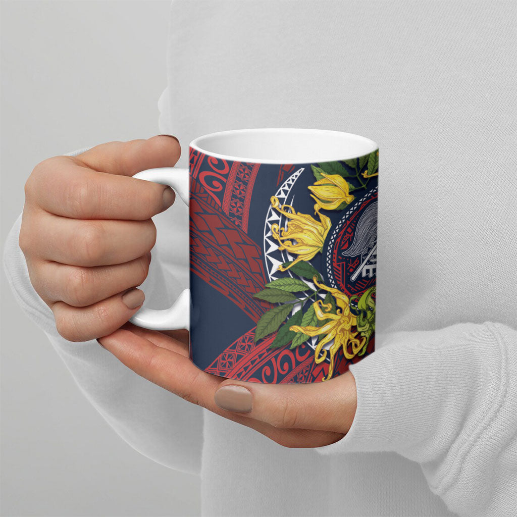 Samoa Moso'oi Flowers Tatau Ceramic Mug Festive National Color LT7 - Polynesian Pride