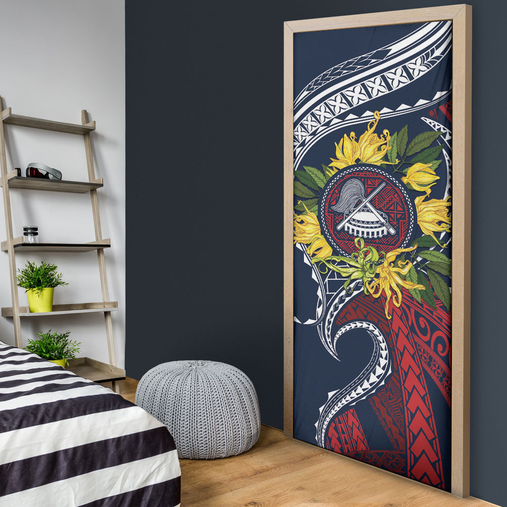 Samoa Moso'oi Flowers Tatau Door Cover Festive National Color LT7 - Polynesian Pride