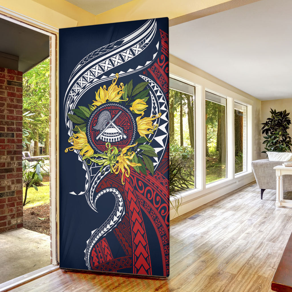 Samoa Moso'oi Flowers Tatau Door Cover Festive National Color LT7 - Polynesian Pride