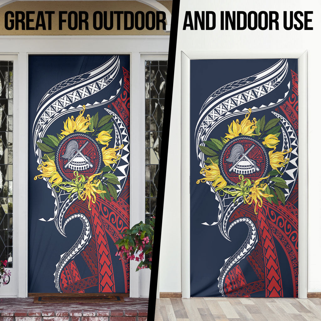 Samoa Moso'oi Flowers Tatau Door Cover Festive National Color LT7 - Polynesian Pride