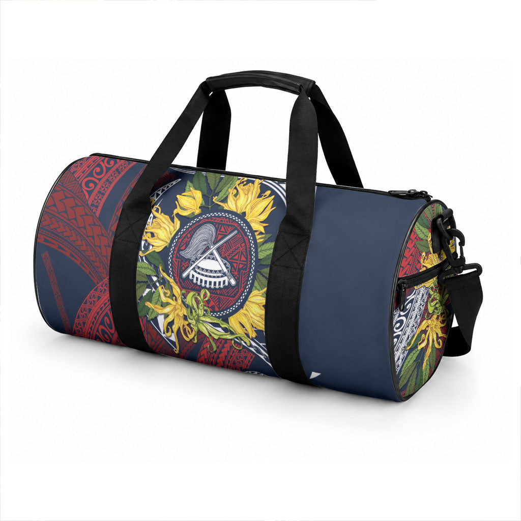 Samoa Moso'oi Flowers Tatau Duffle Bag Festive National Color LT7 - Polynesian Pride