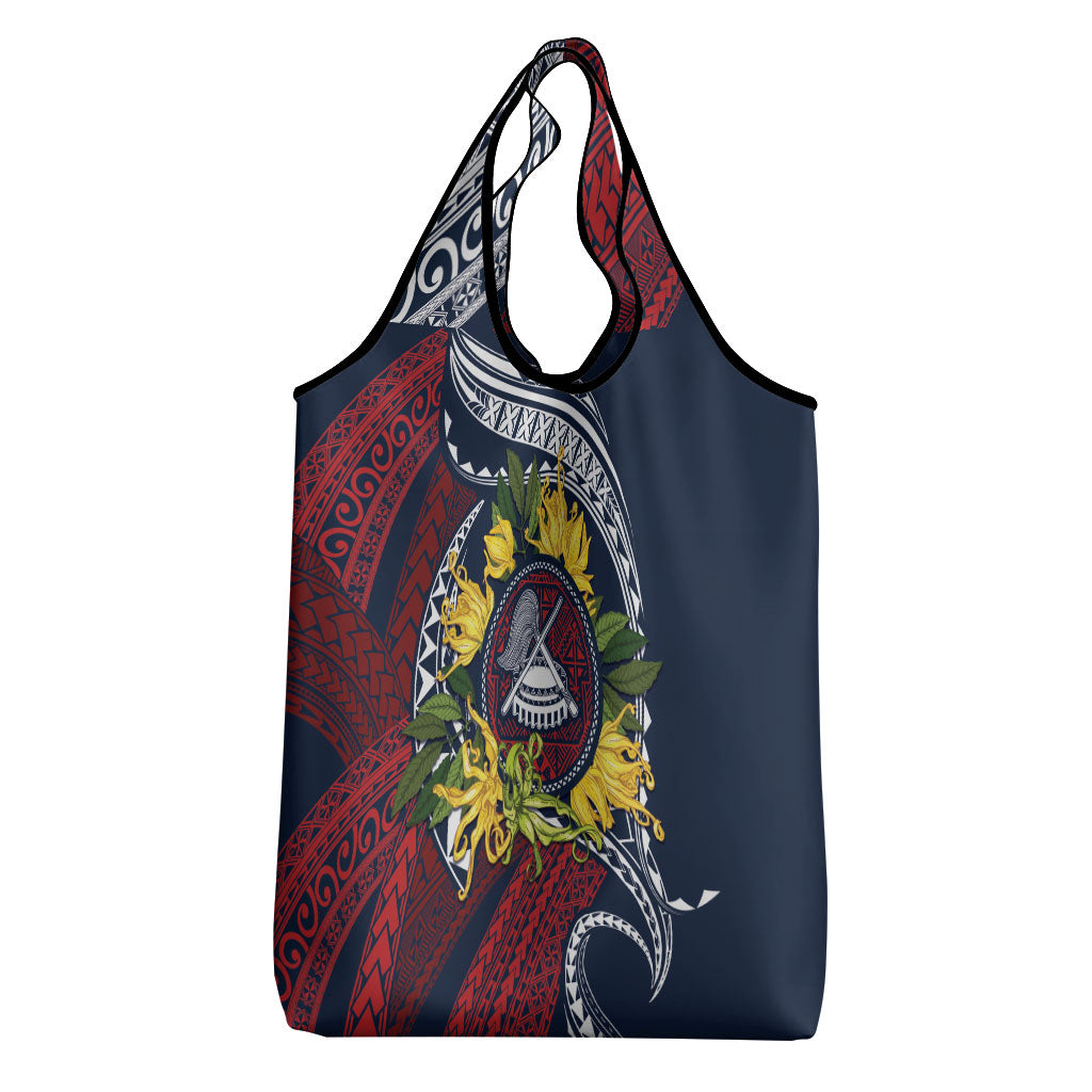 Samoa Moso'oi Flowers Tatau Grocery Bag Festive National Color LT7 - Polynesian Pride