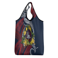 Samoa Moso'oi Flowers Tatau Grocery Bag Festive National Color LT7 - Polynesian Pride