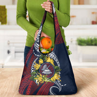 Samoa Moso'oi Flowers Tatau Grocery Bag Festive National Color LT7 - Polynesian Pride