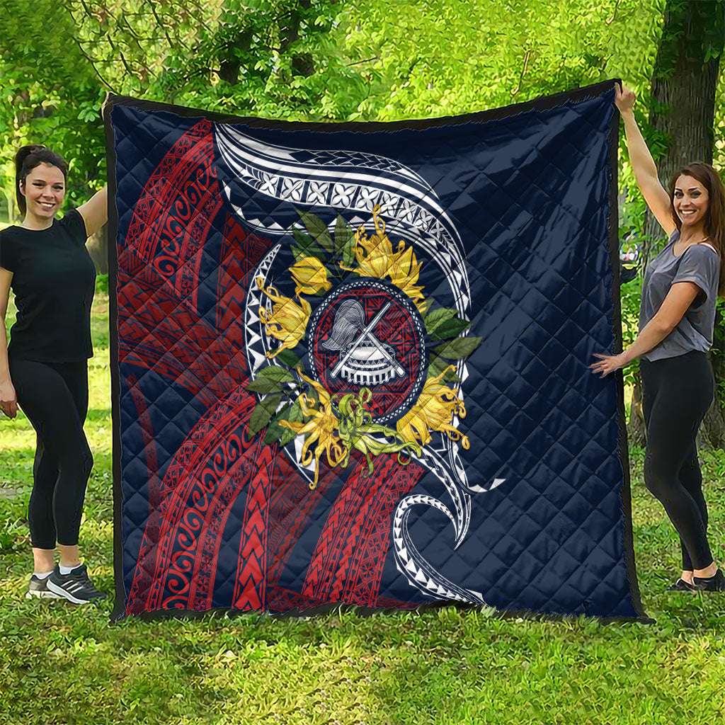 Samoa Moso'oi Flowers Tatau Quilt Festive National Color LT7 - Polynesian Pride