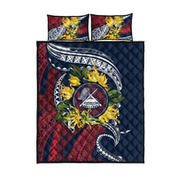 Samoa Moso'oi Flowers Tatau Quilt Bed Set Festive National Color LT7 - Polynesian Pride