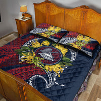 Samoa Moso'oi Flowers Tatau Quilt Bed Set Festive National Color LT7 - Polynesian Pride