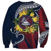 Samoa Moso'oi Flowers Tatau Sweatshirt Festive National Color LT7 - Polynesian Pride