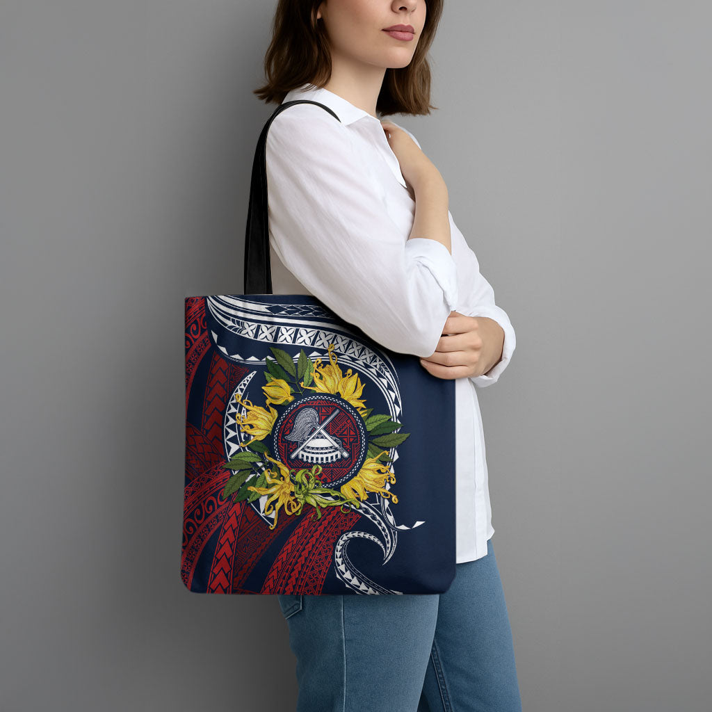 Samoa Moso'oi Flowers Tatau Tote Bag Festive National Color LT7 - Polynesian Pride