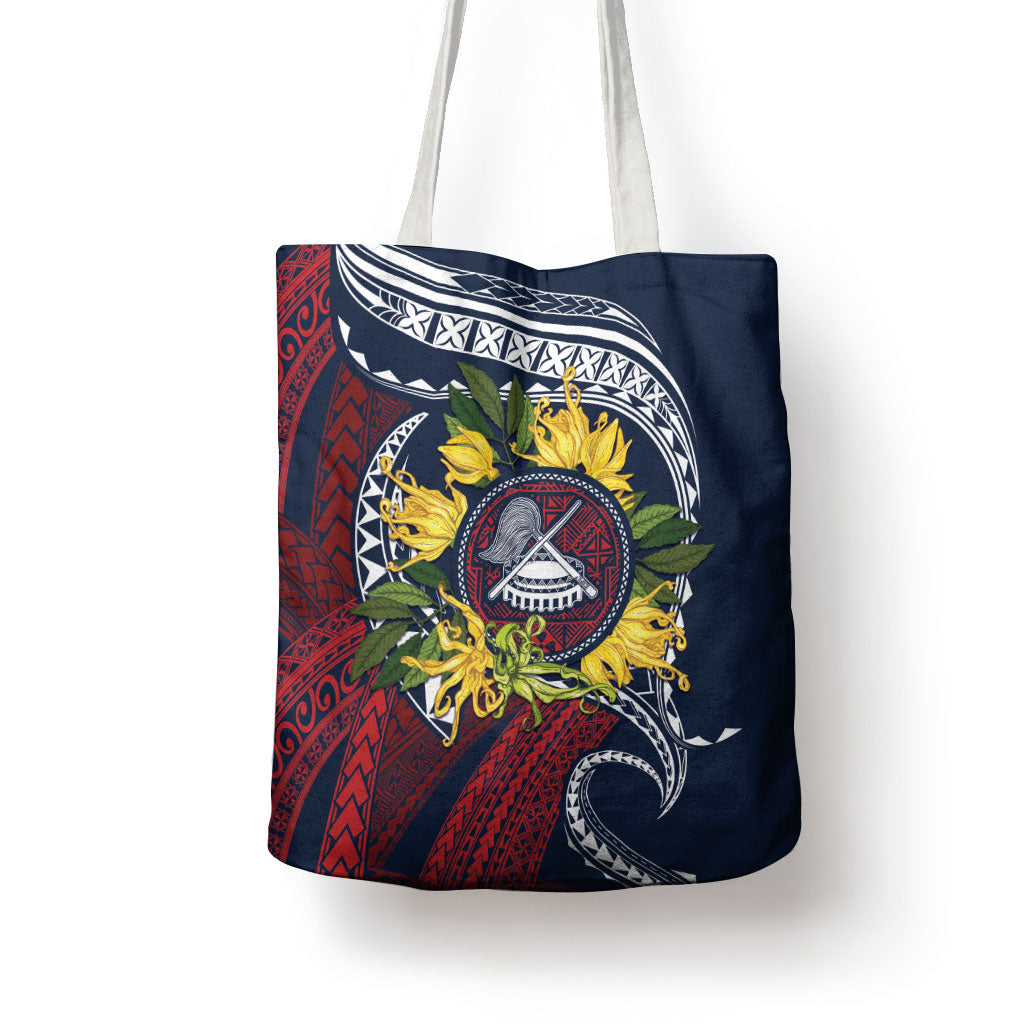 Samoa Moso'oi Flowers Tatau Tote Bag Festive National Color LT7 - Polynesian Pride