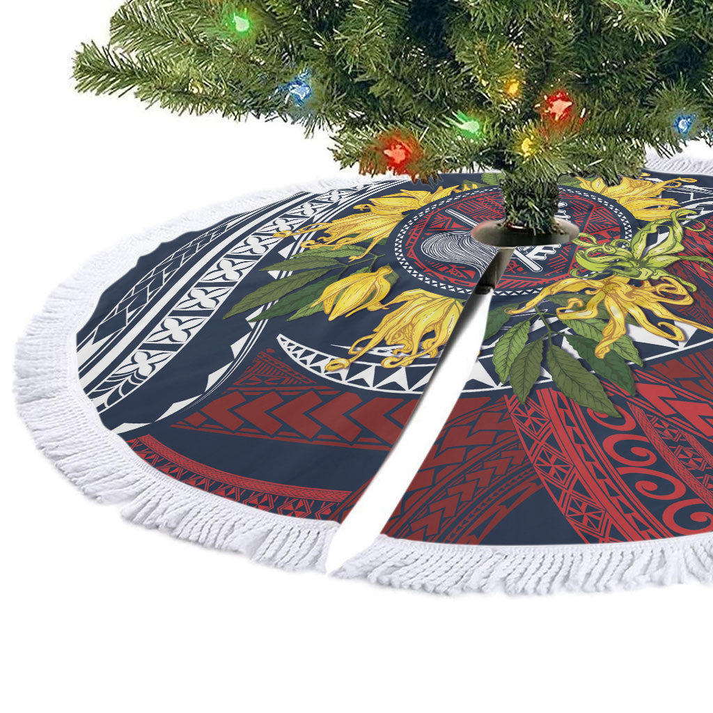 Samoa Moso'oi Flowers Tatau Tree Skirt Festive National Color LT7 - Polynesian Pride