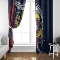 Samoa Moso'oi Flowers Tatau Window Curtain Festive National Color LT7 - Polynesian Pride