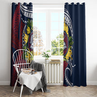 Samoa Moso'oi Flowers Tatau Window Curtain Festive National Color LT7 - Polynesian Pride
