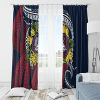Samoa Moso'oi Flowers Tatau Window Curtain Festive National Color LT7 - Polynesian Pride