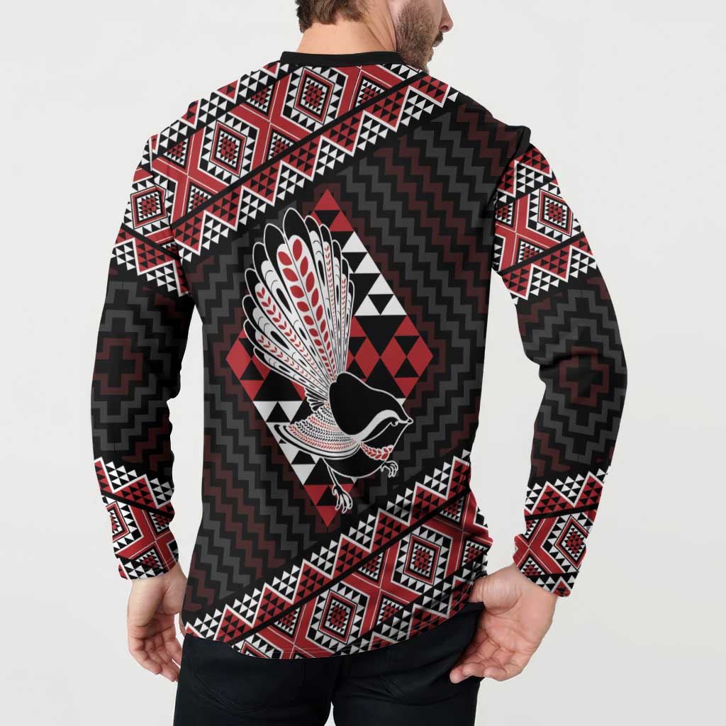 Taniko Aotearoa Button Sweatshirt Poutama Mix Piwakawaka
