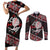 Taniko Aotearoa Couples Matching Short Sleeve Bodycon Dress and Long Sleeve Button Shirt Poutama Mix Piwakawaka