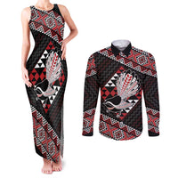 Taniko Aotearoa Couples Matching Tank Maxi Dress and Long Sleeve Button Shirt Poutama Mix Piwakawaka
