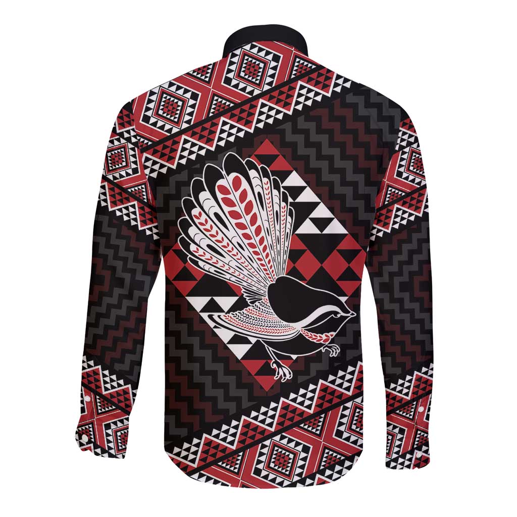 Taniko Aotearoa Long Sleeve Button Shirt Poutama Mix Piwakawaka