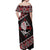 Taniko Aotearoa Off Shoulder Maxi Dress Poutama Mix Piwakawaka