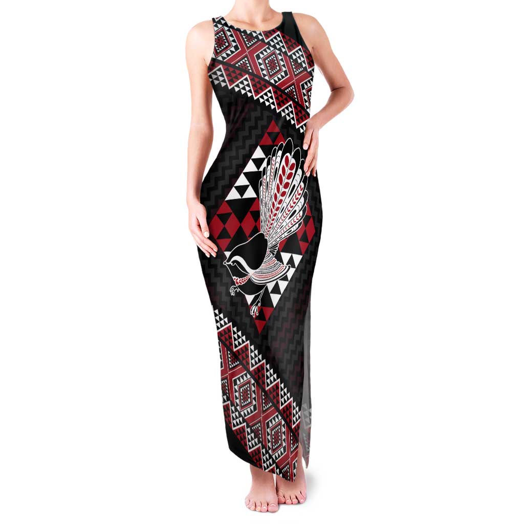 Taniko Aotearoa Tank Maxi Dress Poutama Mix Piwakawaka