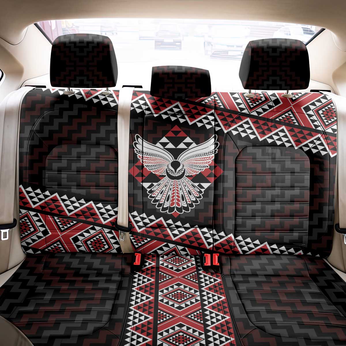 Taniko Aotearoa Back Car Seat Cover Poutama Mix Piwakawaka - Ver02