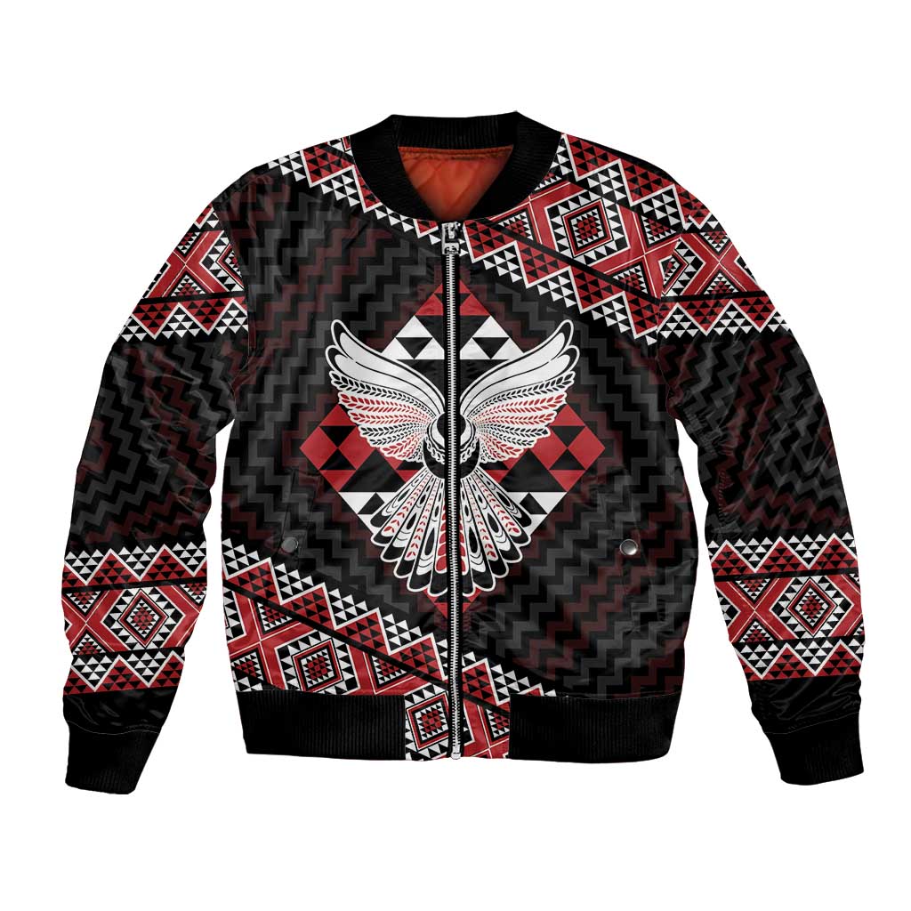 Taniko Aotearoa Bomber Jacket Poutama Mix Piwakawaka - Ver02