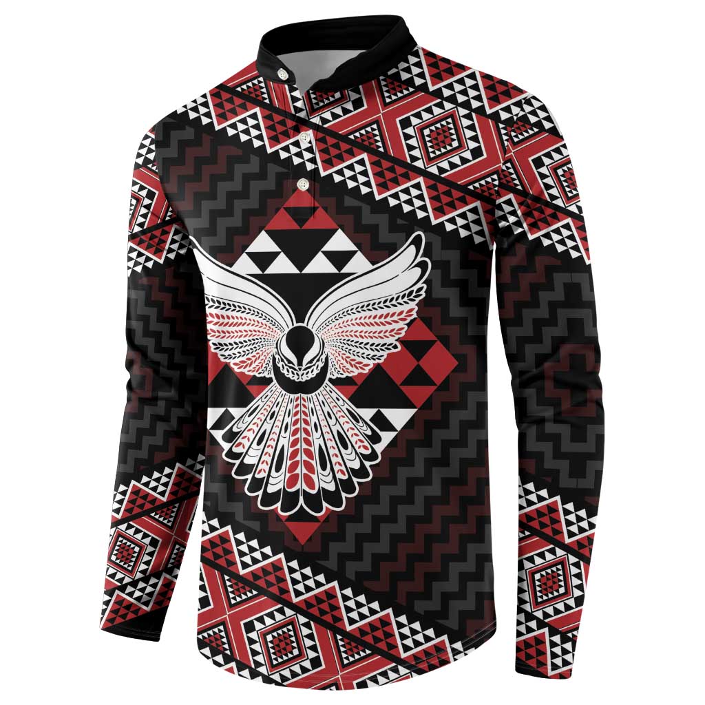 Taniko Aotearoa Button Sweatshirt Poutama Mix Piwakawaka - Ver02