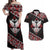 Taniko Aotearoa Couples Matching Off Shoulder Maxi Dress and Hawaiian Shirt Poutama Mix Piwakawaka - Ver02