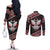 Taniko Aotearoa Couples Matching Off The Shoulder Long Sleeve Dress and Long Sleeve Button Shirt Poutama Mix Piwakawaka - Ver02